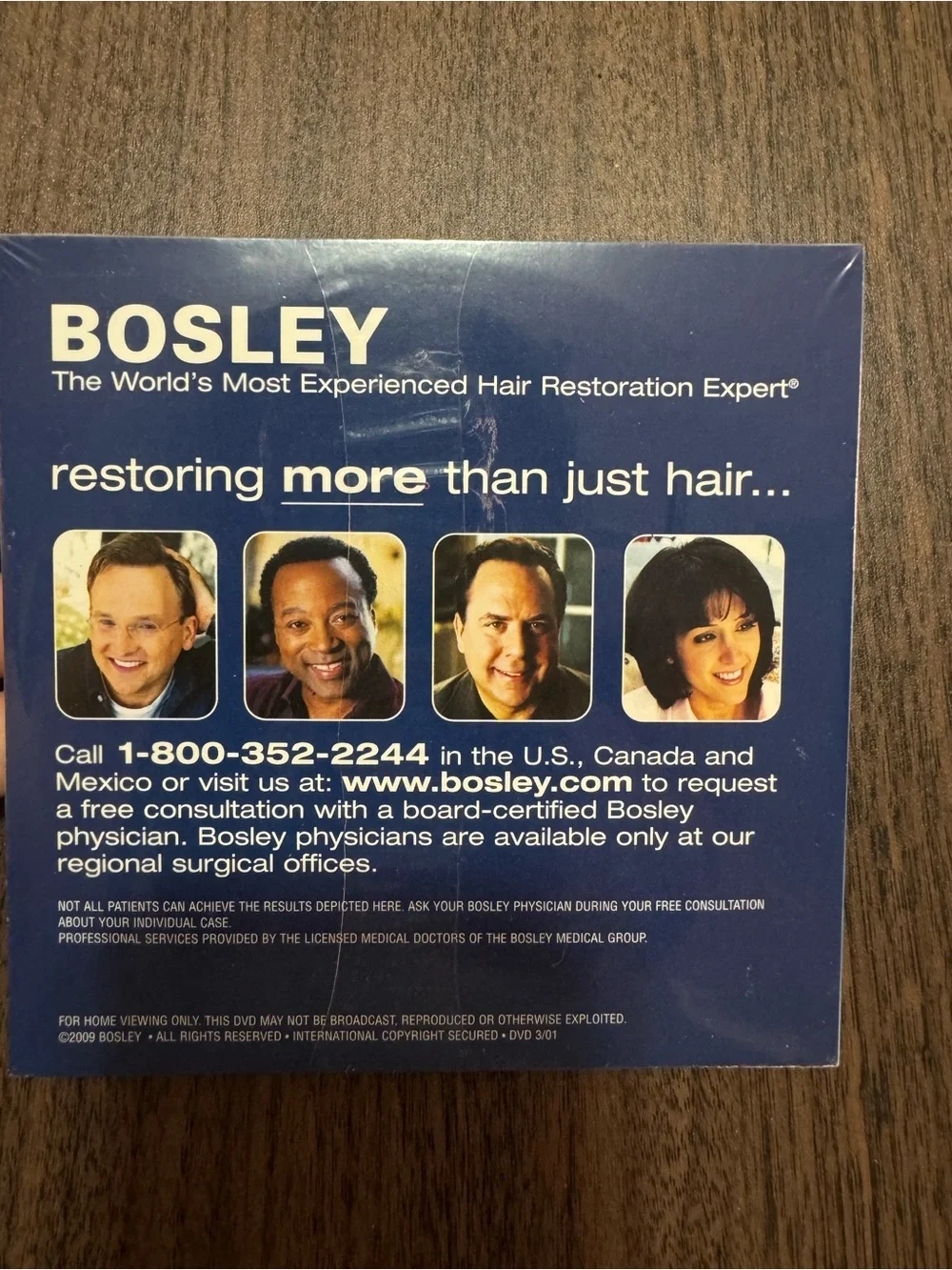 Bosley Brand Promotional DVD For Hair Restoration